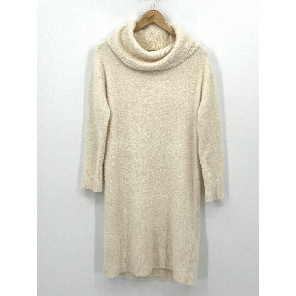 Banana Republic Sweater Dress Women Small Petite Plush Cottagecore Cowl Neck Y2k